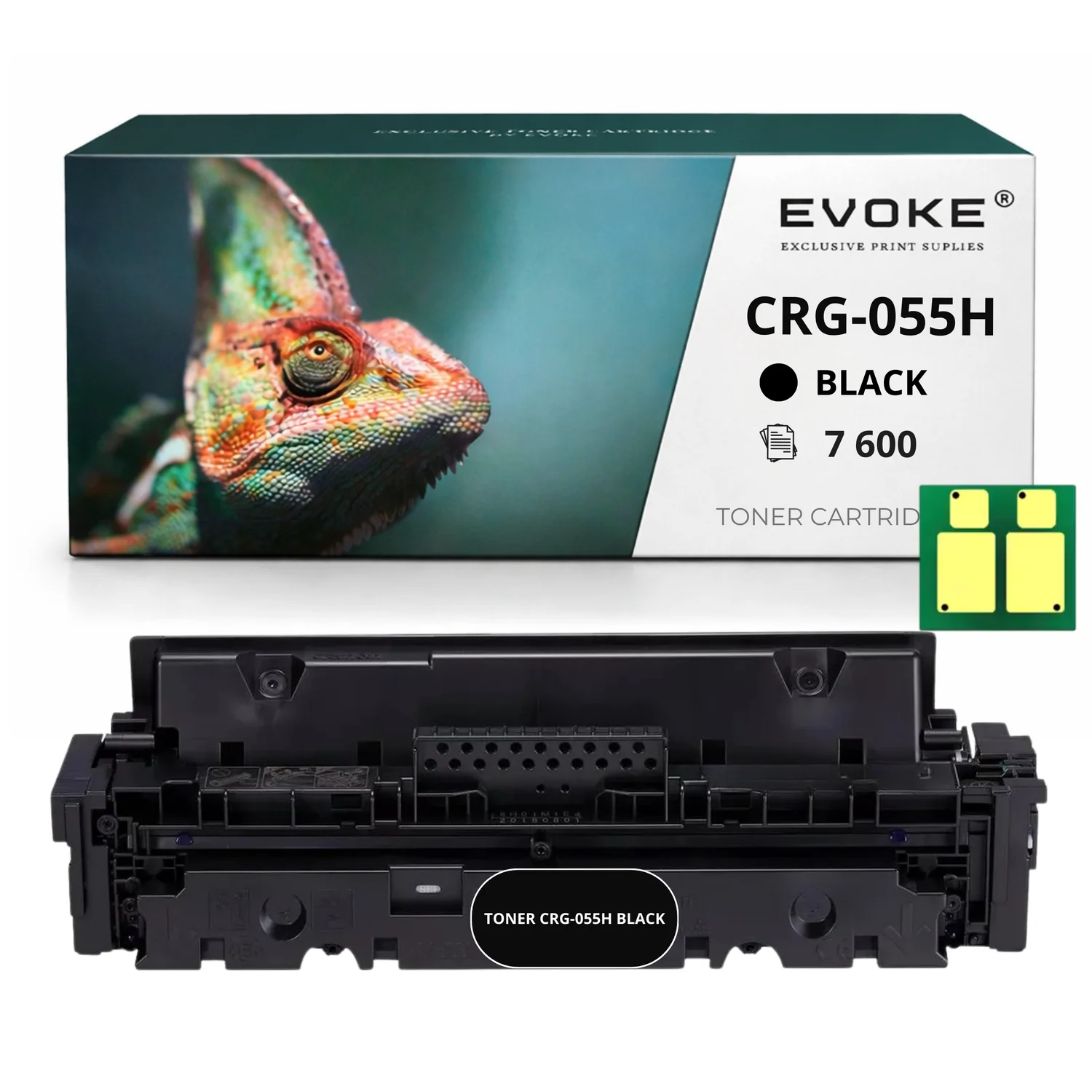 Evoke compatibele toner voor Canon Crg-055H Crg055H 3017C002Bk W2030X 415X Zwart met chip 7600 pagina's I-Sensys Lbp662Cdw Lbp664Cx Mf741Cdw Mf744Cdw