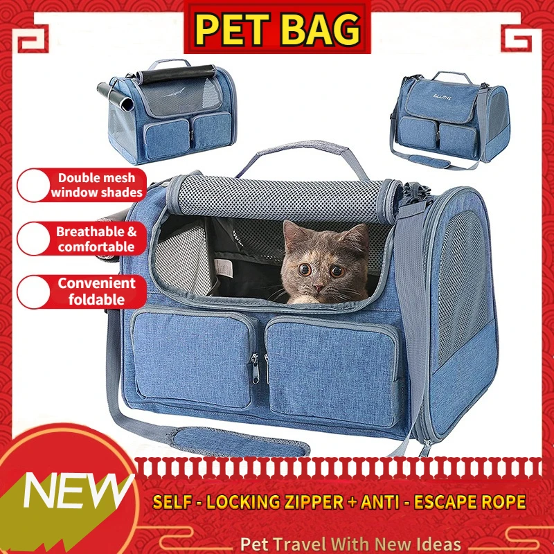 Oblique cross pet bags Pet cat one shoulder out travel bag portable laptop cat out bag cat backpack carrier A variety of design