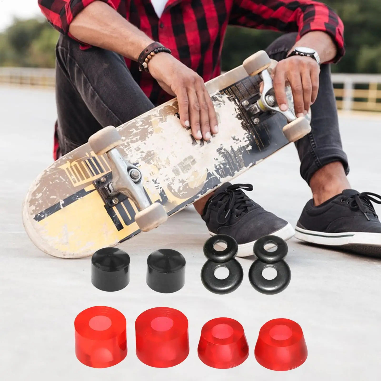 

Skateboard Bushings Hard 16mm Diameter Hardware Long Board Shock Absorber Bearing Spacer For Street Park Downhill Trick Skating
