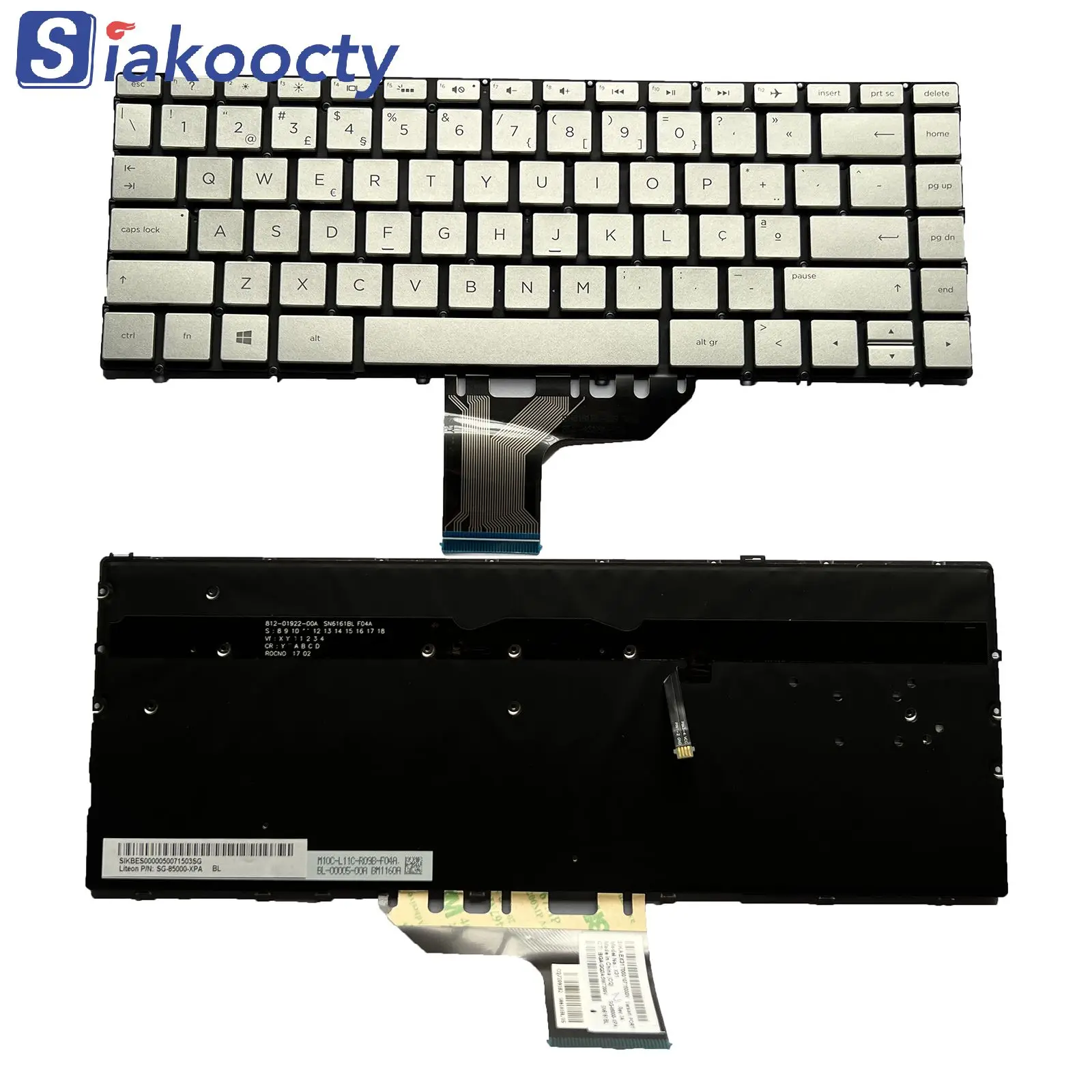 

New PO Silver Backlit Keyboard for HP Spectre x360 13-AC 13-W 13-AD 13-AE 13-AP Portuguese