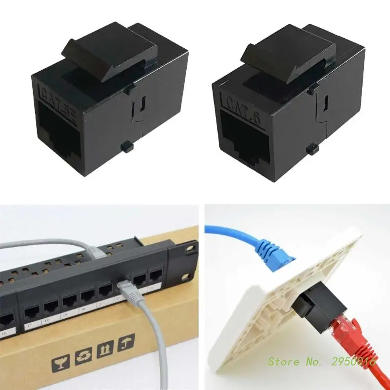 10Pcs CAT6 CAT5E Straight Through Network Modules RJ45 Connector Information Socket Computer Coupler Cable Adapter Ethernet