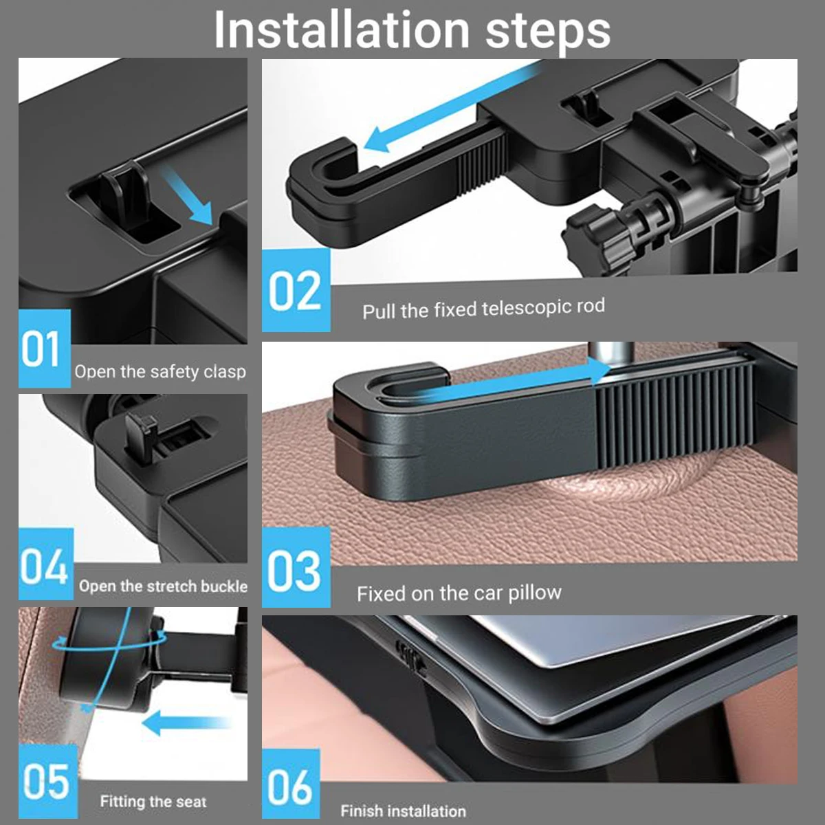 Car Backseat Tray Table Foldable Seat Back Laptop Desk Stable Auto Back Seat Organizer Vehicle Eating Food Tray