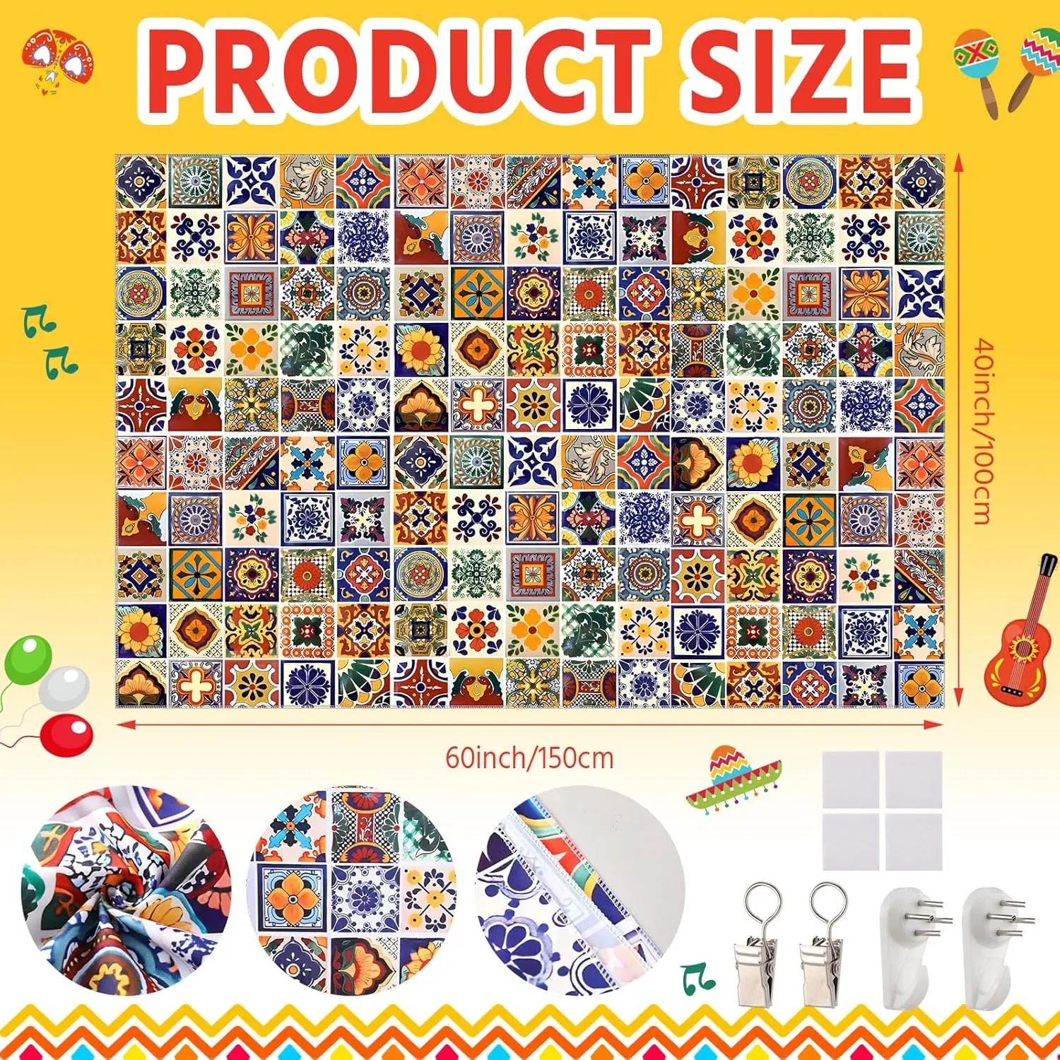 Boho Geometric Mosaic Tapestry Wall Hanging Art Polyester Fabric Moroccan Ethnic Home Decor Vibrant Boho Living Room Decoration