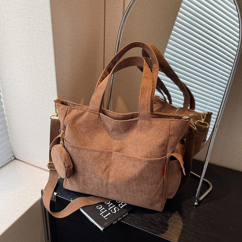 

Large velvet bag for women, big capacity bucket bag, forest retro style, suitable for college students' commuting.