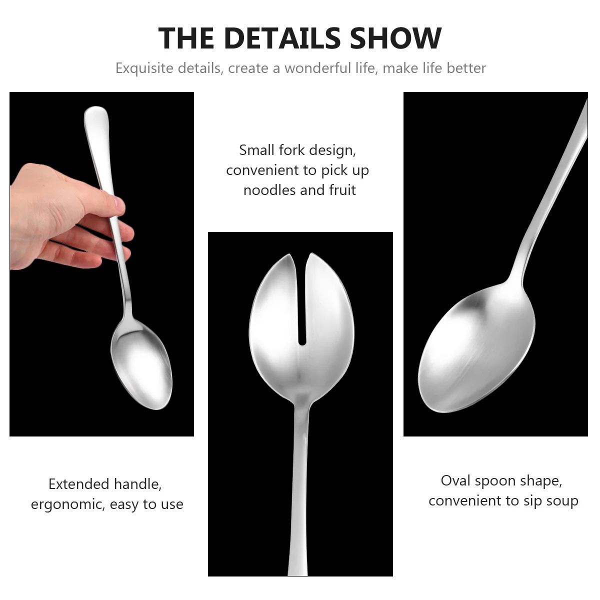 

2pcs Stainless Steel Spoon Fork Set Salad Fork Spoon Kitchen Utensil For Western Dish Picnic Cutlery Tableware Flatware