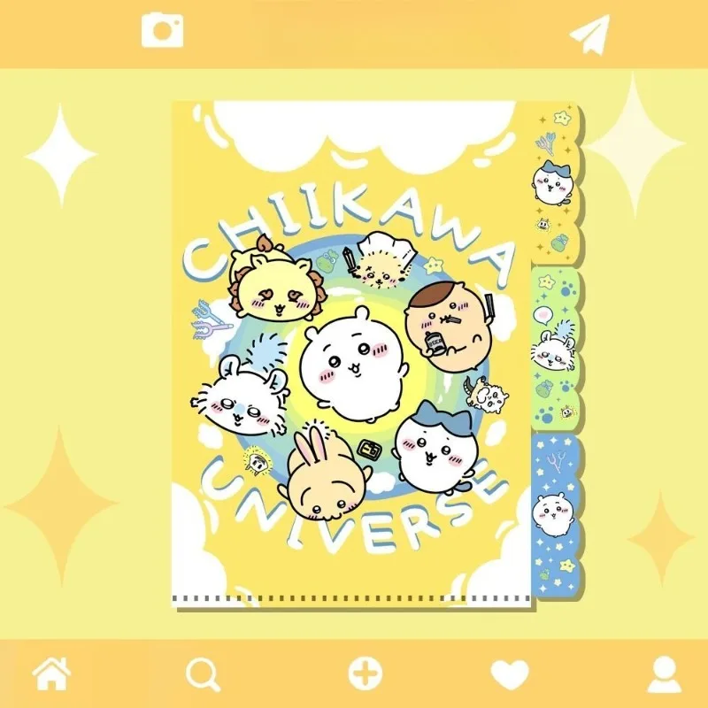 Cartoon Kawaii Multi-layer Index Folder Storage Bag A4 Classification Insert Page Organ Bag Durable Material Waterproof Chiikawa