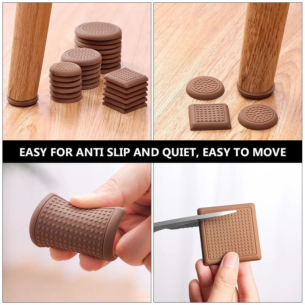 8Pcs Anti-Slip Table Foot Pad Heavy-Duty Wear-Resistant Quiet Furniture Leg Pad Self-Stick Protective Mat for Home Office Store
