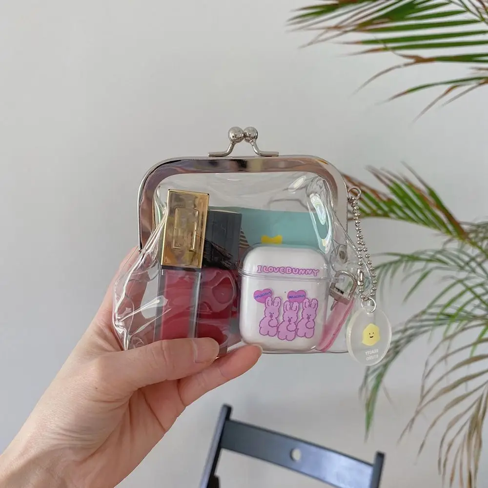 Item Bag Key Case Money Bags Bus Card Iron Clip Small Storage Bag Transparent Coin Purse Lipstick Cosmetic Bag Women Change Bag