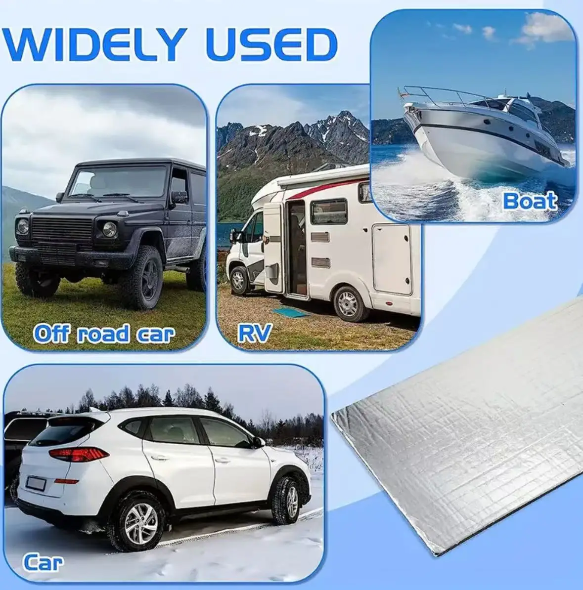 1 шт., 500 см x 50 см x 1 см, теплоизоляционный звукоизоляционный материал для автомобилей, лодок, стен, труб, укрытий для домашних животных-универсальный изолятор