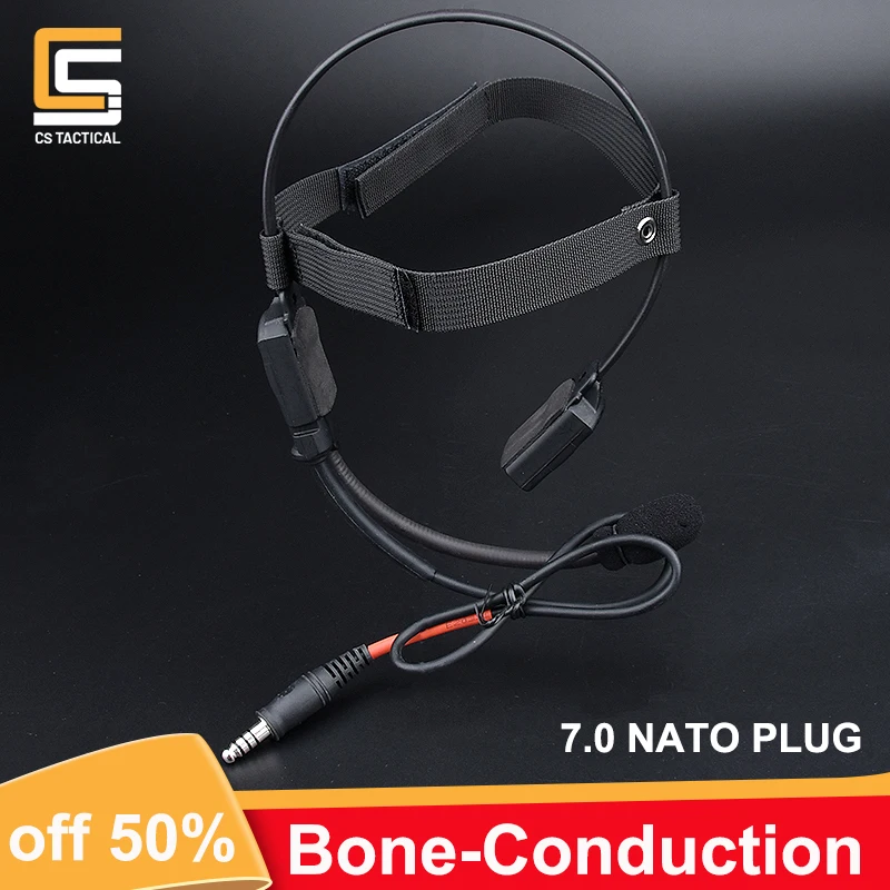 

Wadsn Military Tactical Headset Signal Bone-Conduction Speaker Earphone Microphone MH180-V Airsoft Accessories PTT Headphones