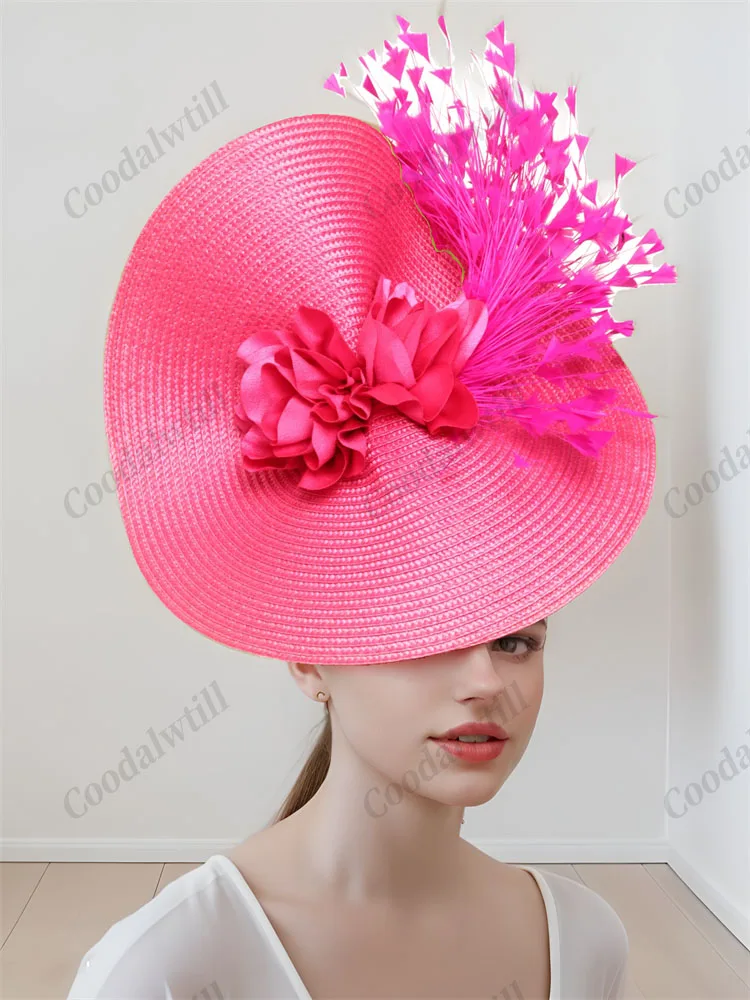 

Women's Big Flower Fascinator Church Kentucky Derby Hat Royal Ascot Race Accessories Headbands Fascinator Bridal Tea Party Hats