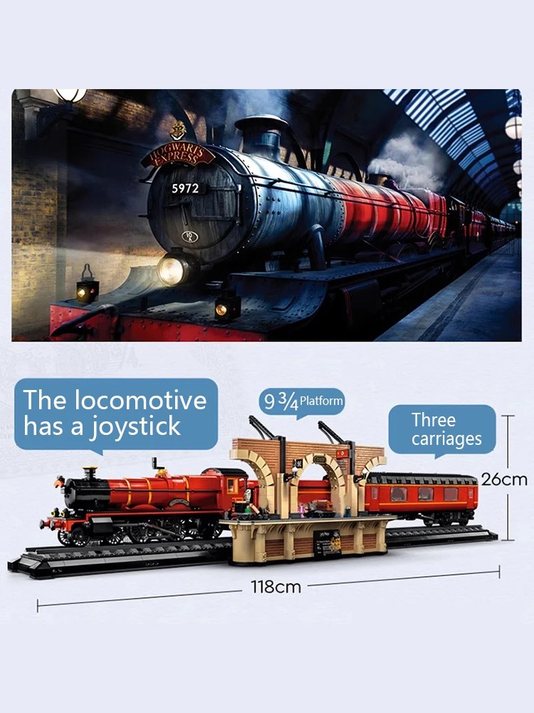 Chinese bouwstenen 5600 stuks rode express trein grote treinstation montage puzzel bouwstenen speelgoed model jongen cadeau