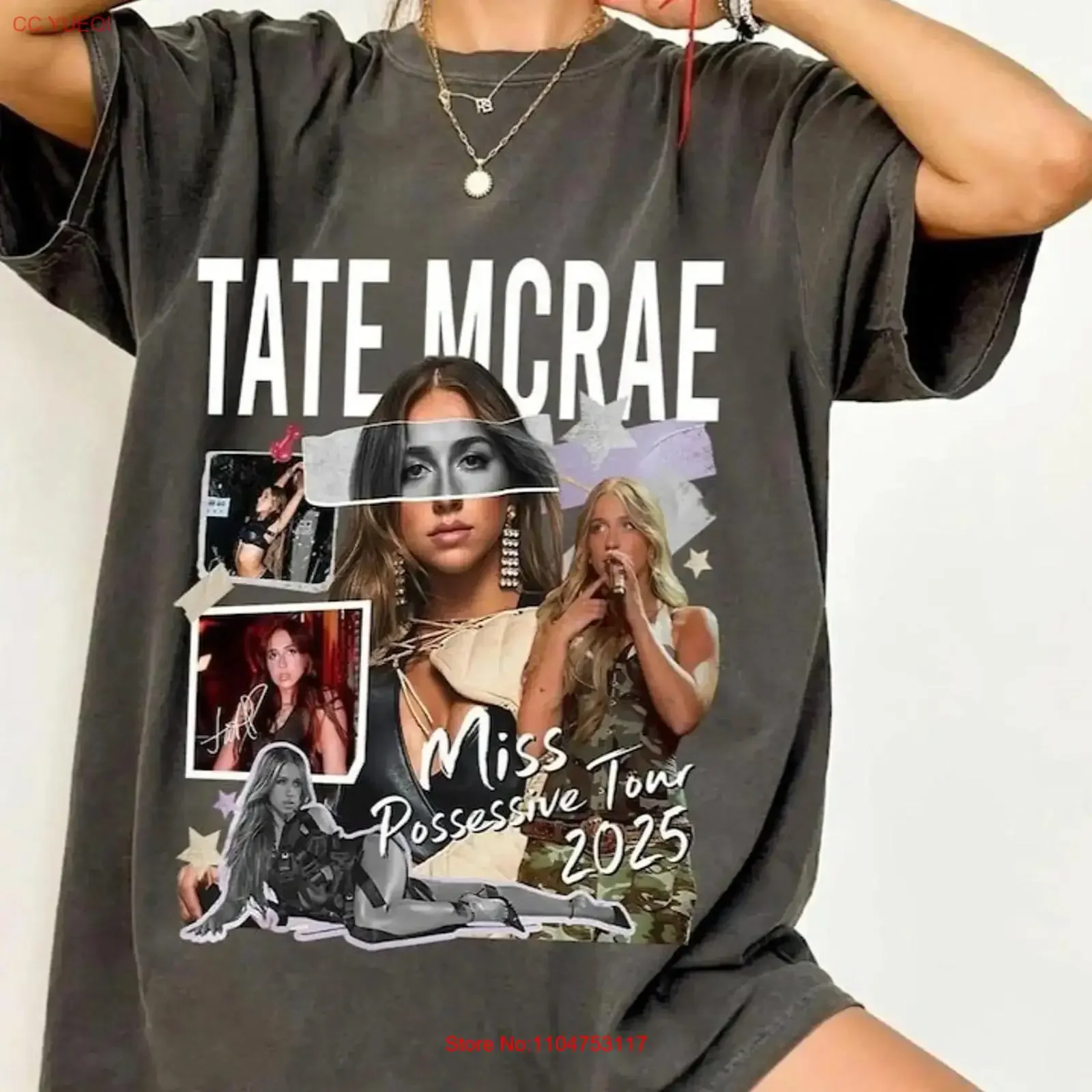 Tate McRae Konzert-T-Shirt Miss Possessive Tour 2025 SweaT Vintage Washed Bequem Lässig Grafik-Unisex-Stil Stylisch Dehnbar