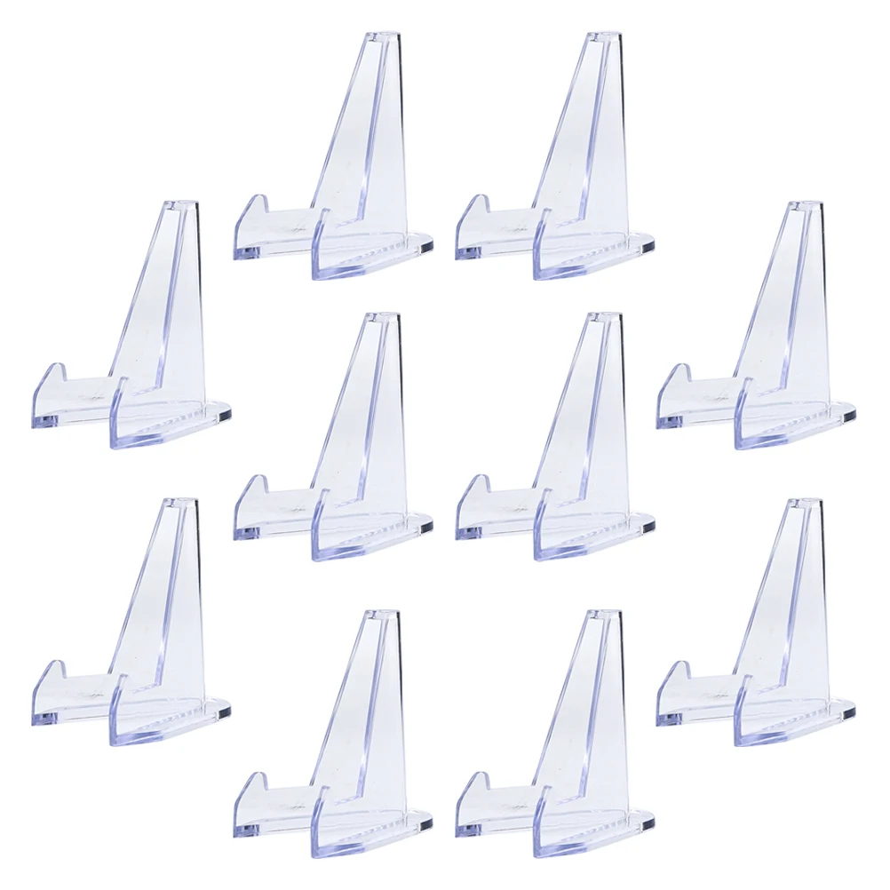 

10pcs Acrylic Stands Photo Stand Plate Holder Card Display For Collectibles Transparent Clear Showcase Stand Rock Coin Sports
