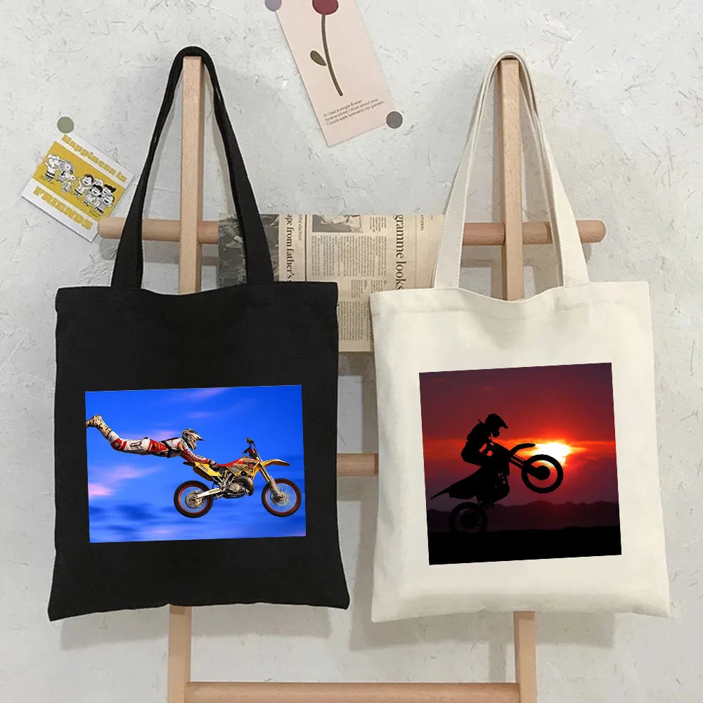 Moto Speed Drift Dust Helmet Racer Racing Sports motociclista Canvas Shoulder Shopper Totes Bags Shopping Handbags