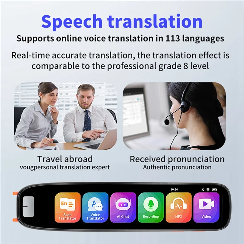 GPT WIFI Scan Translator MP3 Video Text Scanning AI Chat تسجيل ذكي جهاز ترجمة غير متصل قراءة نقطة