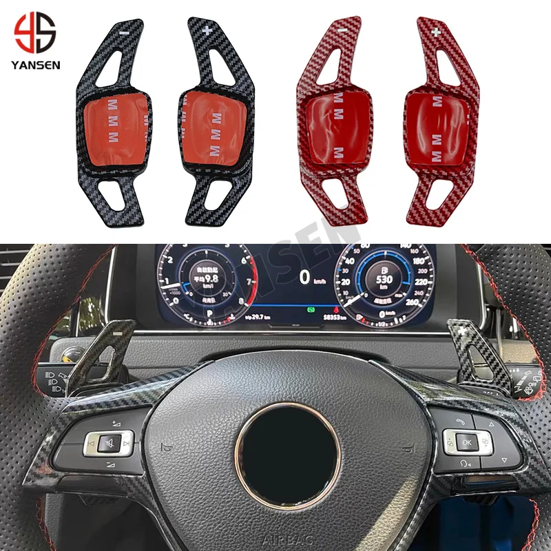 

Paddle Shifter For VW Amarok Golf 8 Mk8 MK7 CC Polo TIGUAN L Accessories Carbon Steering Wheel DSG Shift Paddle Shifter Sticker