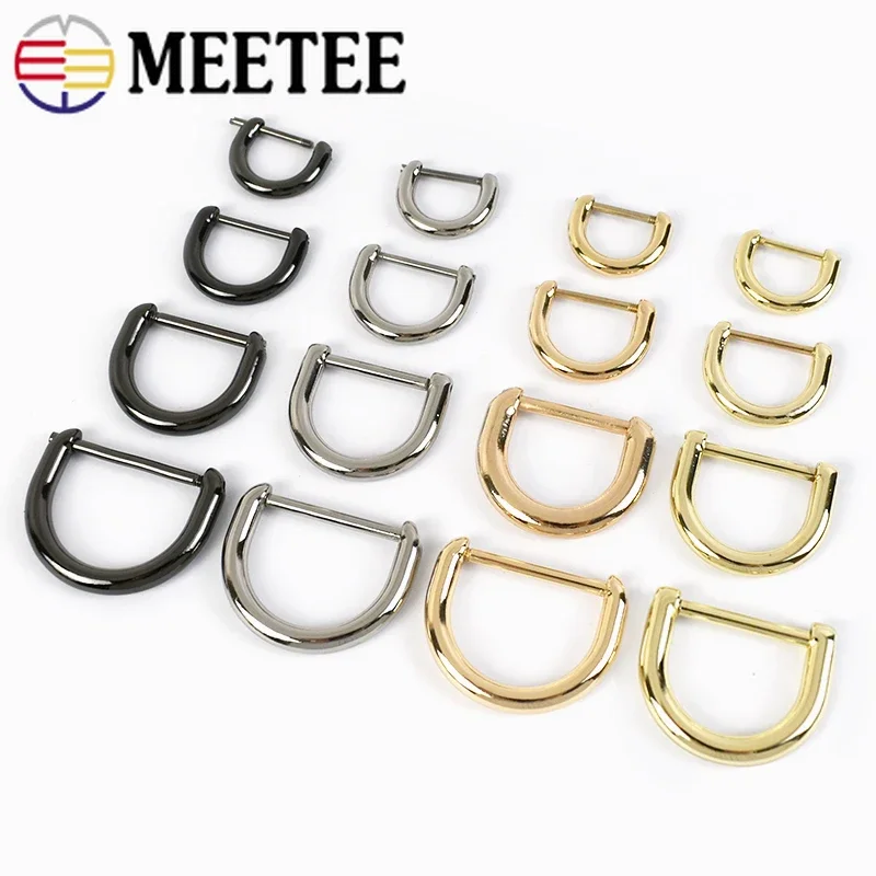 10/20Pcs 13-25mm D Ring Metal Buckles Strap Screw Rings Replace Hook Bag Side Clip Clasp Weebing Hang Buckle Handbag Accessories