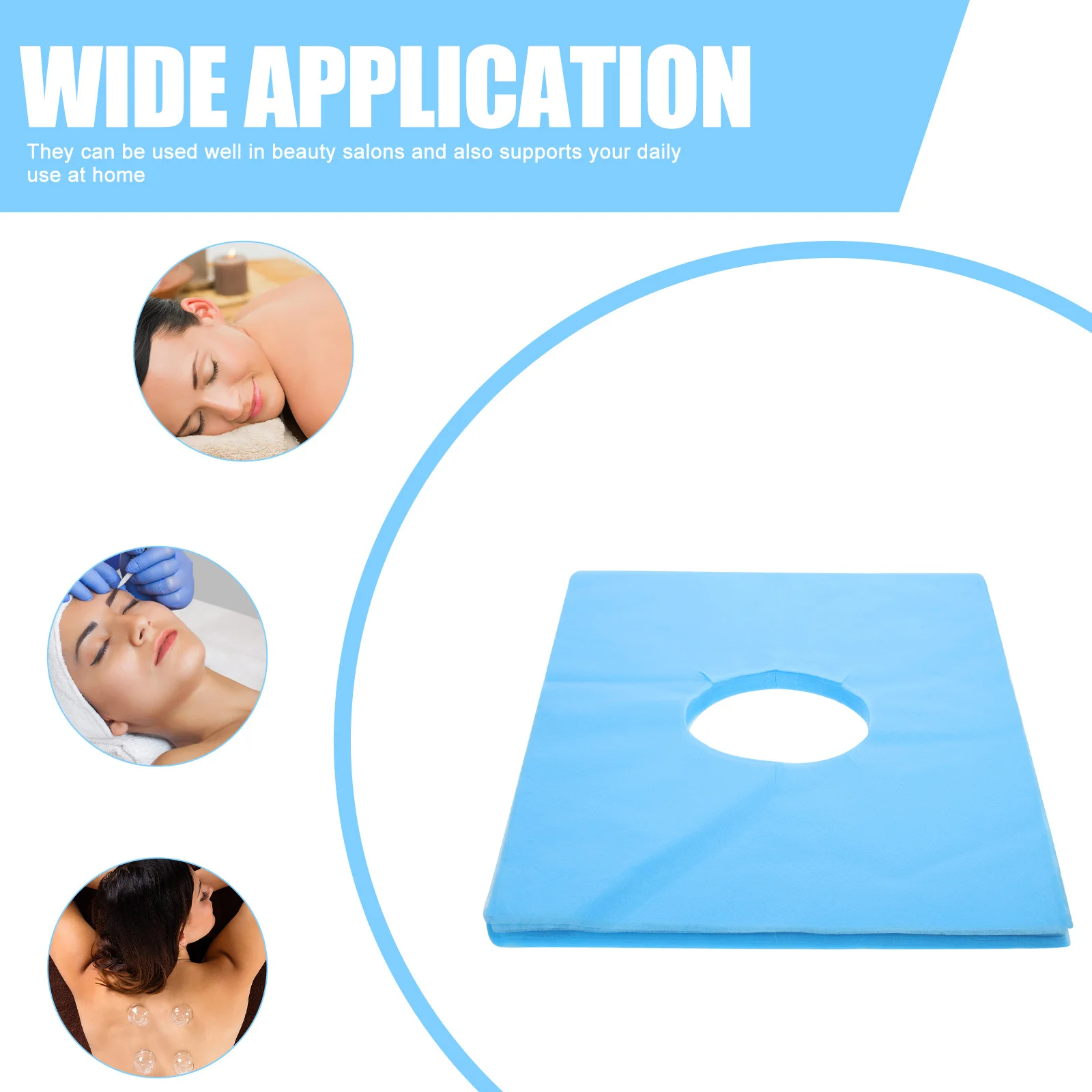 

100Pcs Face Pillow Covers Disposable Non Woven Fabric Breathable Massage Face Cushion Covers Hole Design for Salon Clinic Spa
