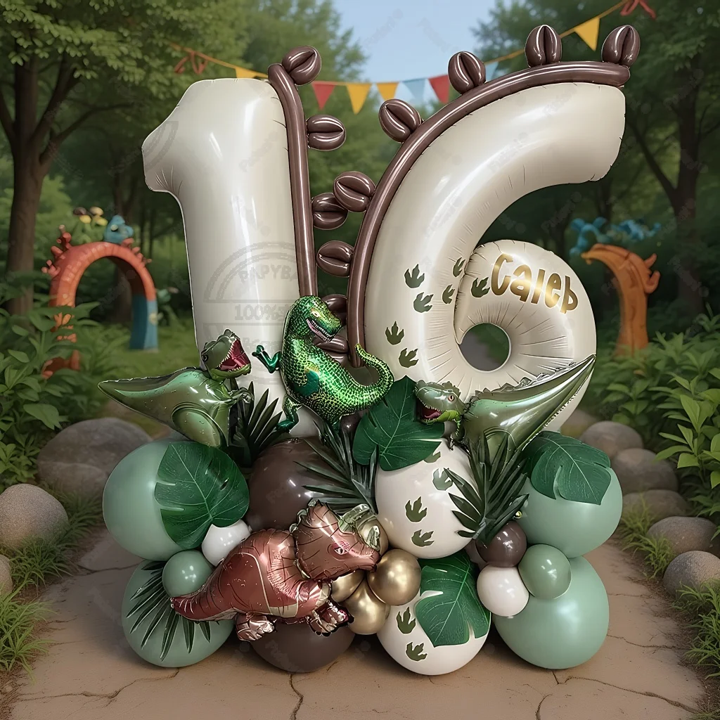 54-teiliges Dschungel-Themen-Dinosaurier-Party-Ballonbogen-Set für Jungen, Wild One, 1. Geburtstag, Party-Dekoration, Babyparty, erster Geburtstag