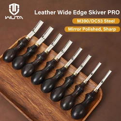 WUTA 1PC Professional Leather Wide Edger Skiver Edge Beveler Sharp M390/DC53 Steel Skiving Thinning Trimming Craft Leather Tools