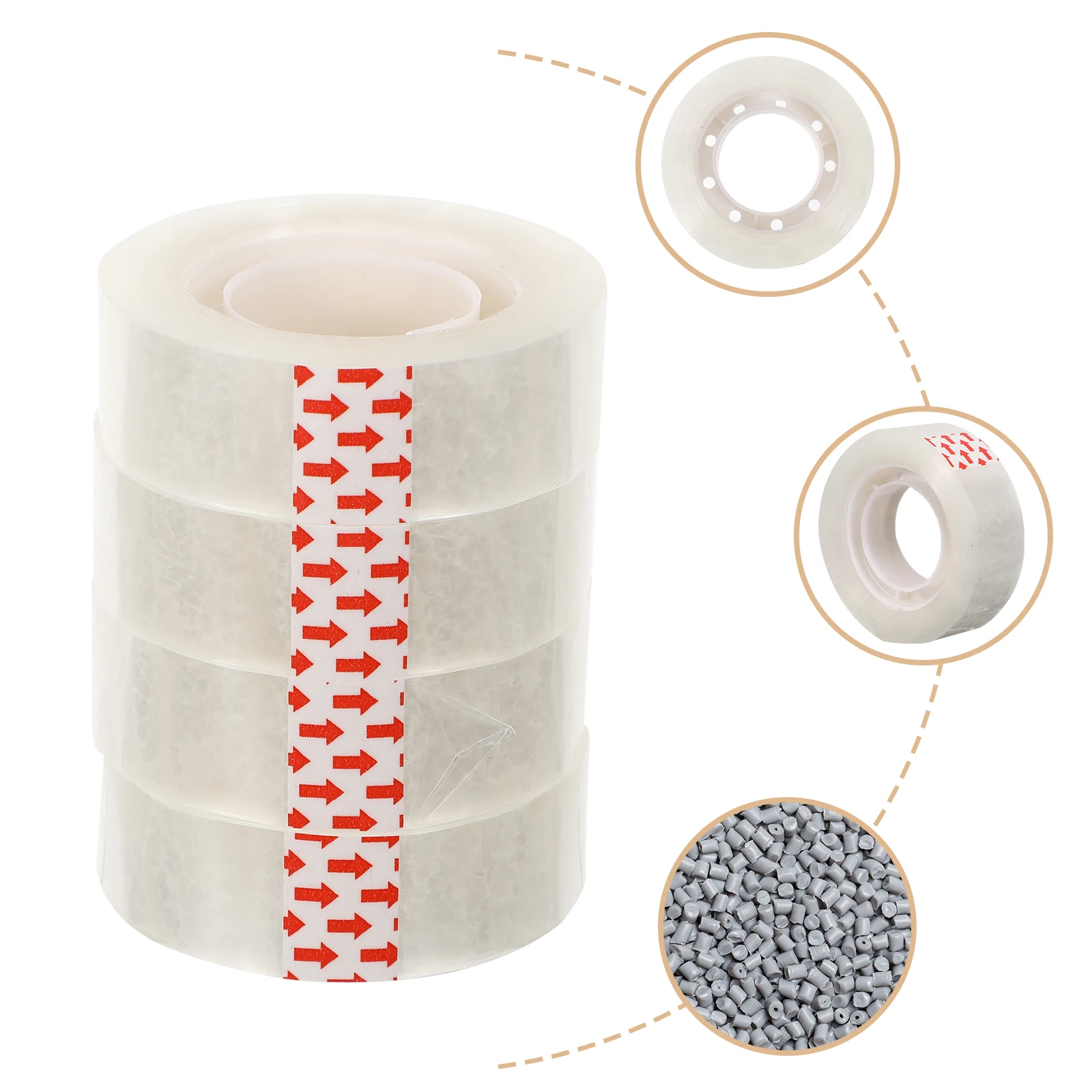 

16 pcs Stationery Tape Transparent Clear Strong Adhesive Invisible Packing Sealing Sticky Rolls for Office Crafts