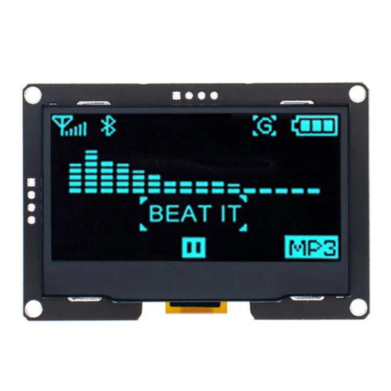 โมดูลจอแสดงผล LCD แบบอนุกรมสำหรับ Arduino Uno R3 C51 2.4 ", 2.42", 128x64, SSD1309, 12864, 7 PIN SPI/IIC I2C