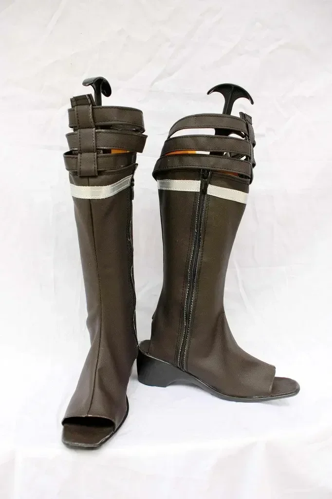 Final Fantasy XIII Oerba Yun Fang Cosplay Boots Brown Shoes Custom Made