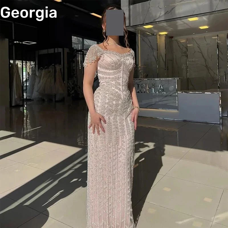 Dubai Luxury Evening Dress A-Line Formal Occasion Dresses Customize Off-The-Shoulder Dress Women Elegant Luxury Floor-Length Zip