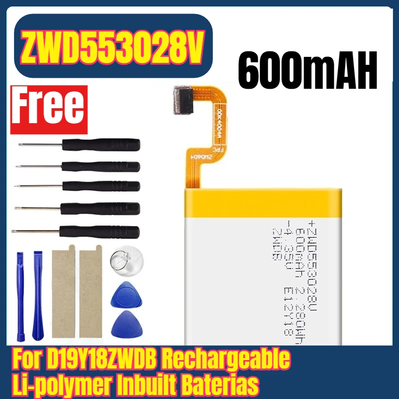 

ZWD553028V Watches Batteries for D19Y18ZWDB Rechargeable Li-polymer Inbuilt Baterias+Free Tools