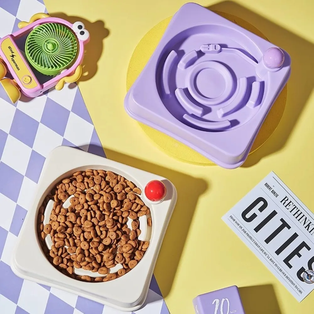 

Puppy Bowl Non Slip Slow Feeder Bowl Anti- tipping Slower Food Feeding Dog Bowl Anti-Gulpin Plastic Dog Feeding Dish Pet