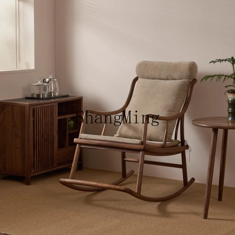 ZYY домашнее простое кресло-качалка из черного ореха для отдыха, антикварное кресло для гостиной