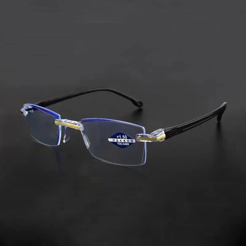 Rahmenlose Anti-Blaulicht-Lesebrille für Damen und Herren, Presbyopie-Brille, Dioptrien +1,0 +1,5 +2,0 +2,5 +3,5 +4,0 – Detail 3
