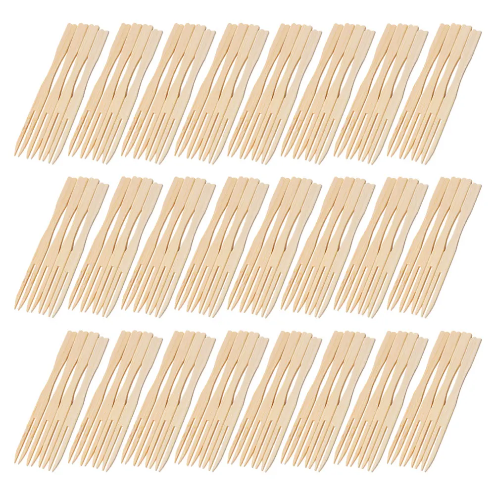 

100pcs Bamboo Food Disposable Fruit Picks Portable Dessert Sticks Household Party Supplies Decorative Cocktail Picks For Cakes