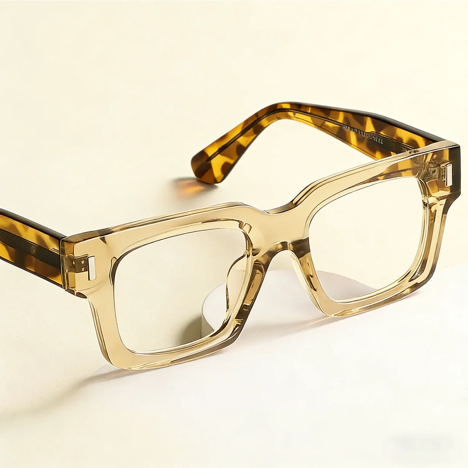 

FYTOO Acetate Frame Tortoiseshell Glasses, Fashion Luxury Eyewear, Blue Light Blocking, Durable Casual Eyeglasses for Men Women