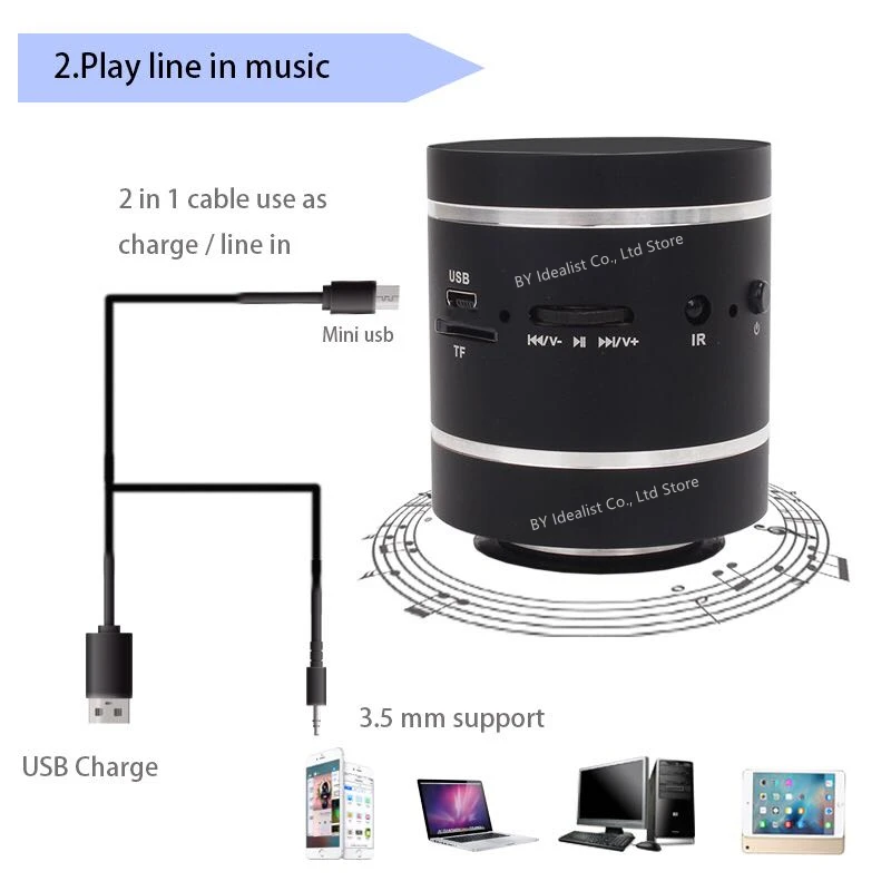 Altavoz Vibro Adin con Control remoto, 26W, con columna de subwoofer de Radio Fm, altavoz vibratorio de música inalámbrico de los vecinos, caja de sonido