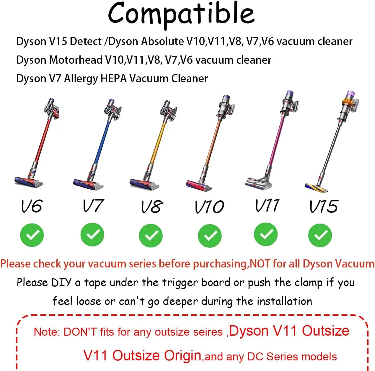 Trigger Lock Control Clamp Compatible with Dyson Absolute/Motorhead V6 V8 V7 V10 V11 V15 Series Vacuum Cleaner
