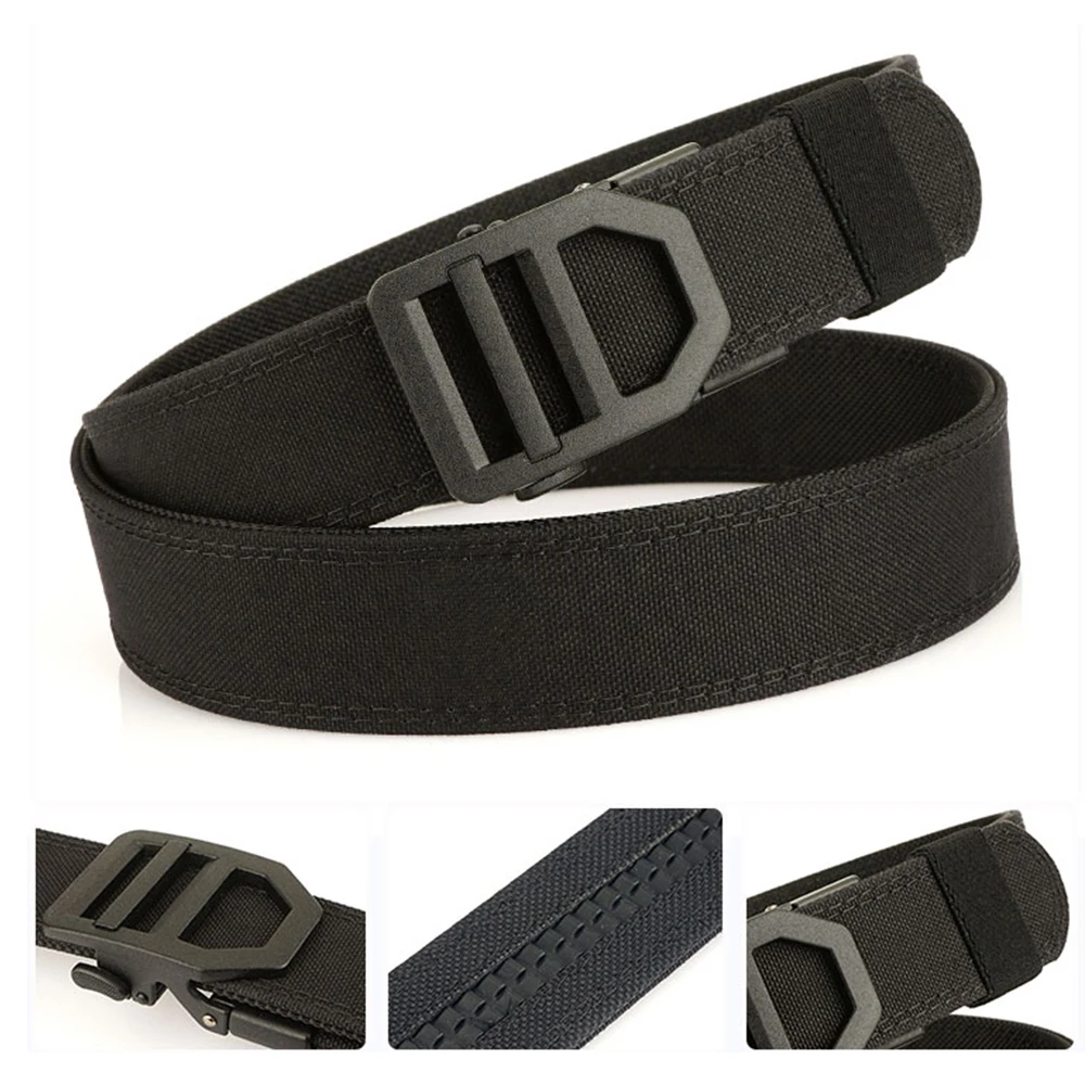 Cinturón táctico TUSHI, hebilla de Metal de liberación rápida, cinturón militar de servicio policial para hombres, cinturones de pistola EDC, faja para exteriores, accesorios IPSC