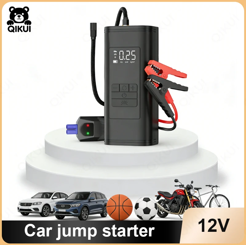 Car Emergency Power Bank for Car Battery Jump Starter and Tire Inflator Combo Portable 12V Auto Booster Pack for Vehicles