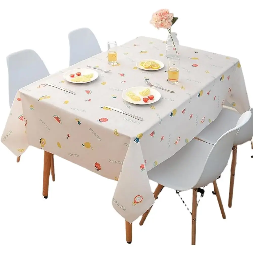 

New Waterproof and Oil-Resistant Tablecloth for Home Dining and Desk Use, Rectangular Design with Checkered Pattern