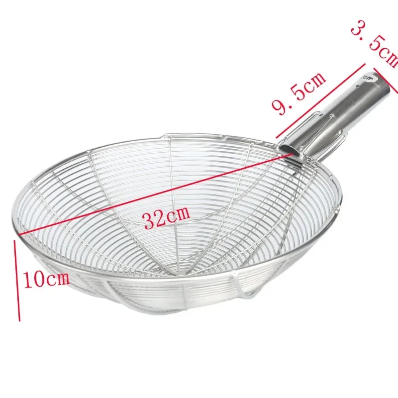 Big Large Mesh Strainers Stainless Steel Colander Soup Skimmer Kitchen Chelf Frying Scoop Noodles Dumpling Sieve Canteen Turner