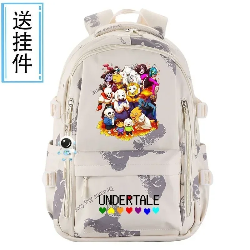 Jaring antilembap, 31 × 44 × 19cm hitam abu-abu merah biru, Undertale Sans, tas sekolah pelajar anak-anak remaja, ransel Anime anak perempuan laki-laki