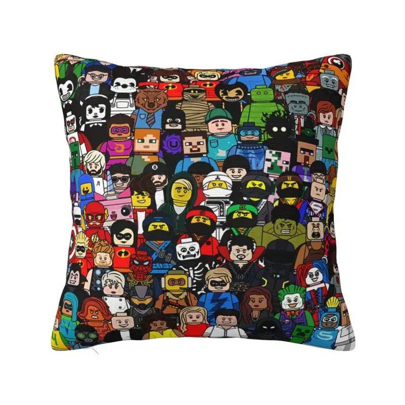

Custom L-Legoes Cartoon Manga Luxury Pillow Cover Building Block Sofa Cushion
