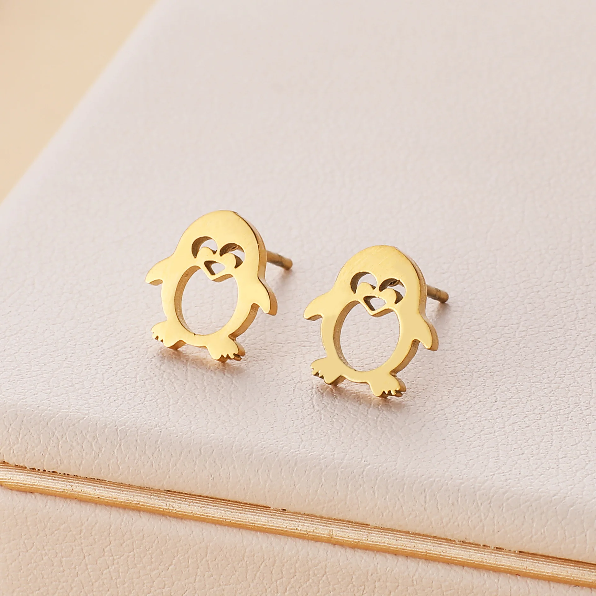 2024 new fashion stainless steel penguin earrings product temperament all match birthday anniversary earrings small gift
