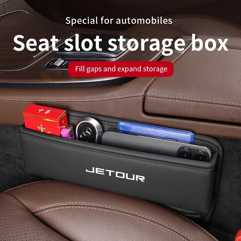 

For Chery Jetour X70 X70SM X90 X95 DASHING i-DM T2 T3 Leather Car Seat Gap Crevice Slot Storage Box Organizer Auto Accessories