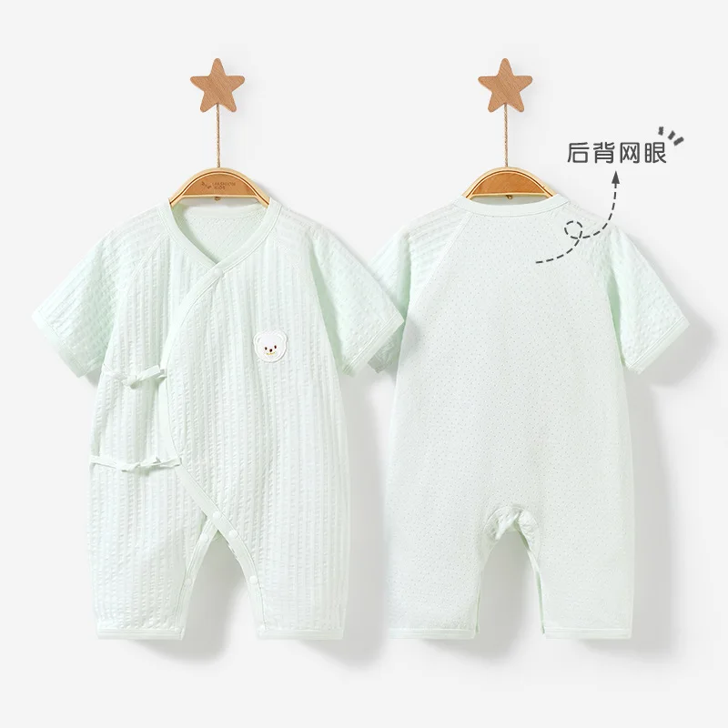 Newborn Outfit, 2026 Summer Cute Cartoon Bear Romper, Breathable Cotton Jumpsuit for Infant Boys and Girls
