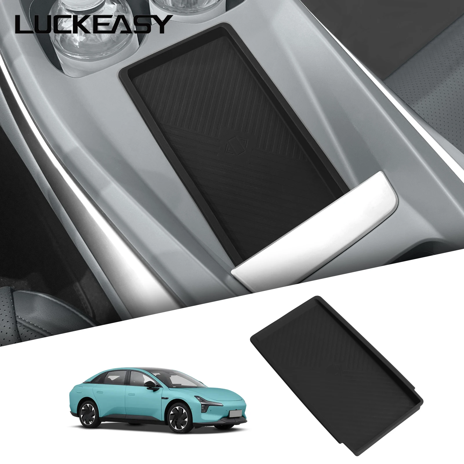 LUCKEASY for Xpeng Mona M03 2024 2025 Car Phone Wireless Charging Pad Accessories Central Control Non-slip Pad Protective Mat