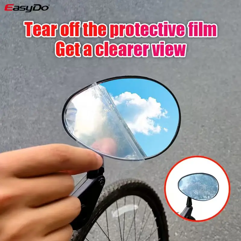 Easydo Bicycle Rearview Mirror Bike Bar End Mirrors 17-24.5mm 360 Rotable Wide Angel Round Mirror for MTB Electric Scooter