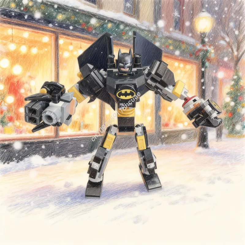

225pcs MOC Super Heroes DCD Batmansed Bat Mech Model Building Blocks Construction DIY Christmas Gifts Creative Toy Idea Brick