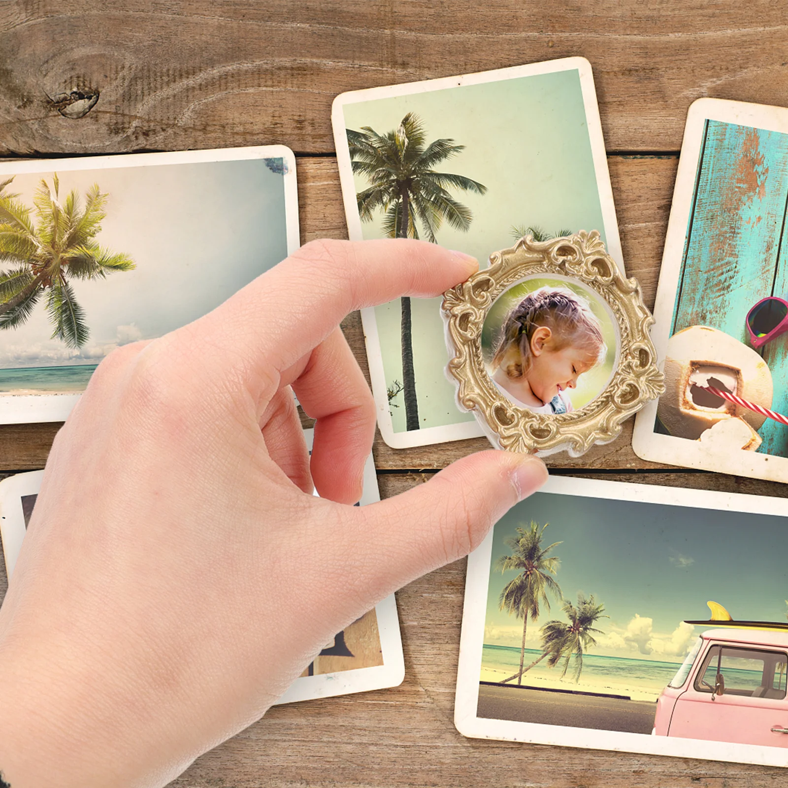 

10Pcs Resin Miniature Photo Frames Vintage Retro Style Small Decorative Frames for DIY Crafts Home Decor Jewelry Display